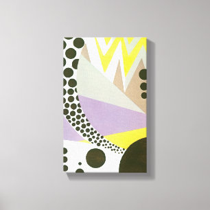 Retro Art Deco Jazz Polka Punkte Zickzack-Muster Leinwanddruck