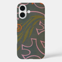 Retro Art Deco Jazz Rosa Orange Grau Linien Muster