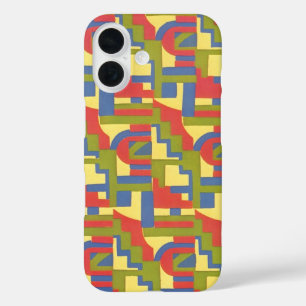 Retro Art Deco Jazz, Treppenförmige geometrische M iPhone 16 Hülle