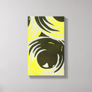 Retro Art Deco Jazz Vintag Circles Wirbel Muster Leinwanddruck