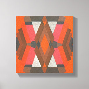 Retro Art Deco Jazz Vintag Warmes Diamant Muster Leinwanddruck