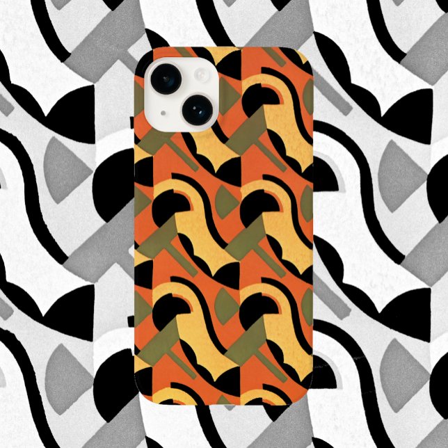 Retro Art Déco Jazz, Warme Kurven, geometrisch Case-Mate iPhone Hülle (Von Creator hochgeladen)