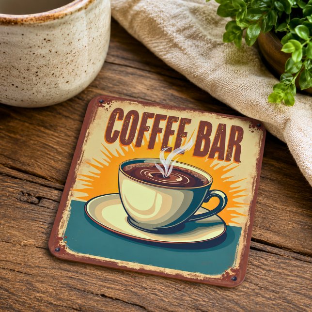 Retro-Art-Deco-Kaffeebar Rechteckiger Pappuntersetzer (Von Creator hochgeladen)