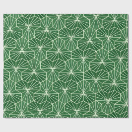 Retro Art Deco Lime Green Geometric Pattern Geschenkpapier