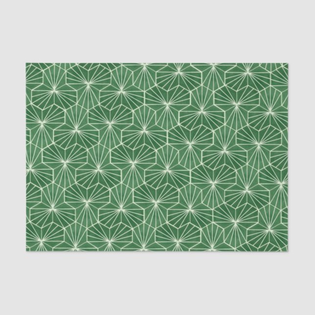 Retro Art Deco Lime Green Geometric Pattern Seidenpapier (Vorderseite)