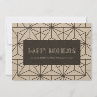 Retro Art Deco Minimalist Kraft Frohe Feiertage