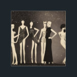 Retro Art Deco Mode Mannequins Holzdruck<br><div class="desc">Retro Art Deco Mode Mannequins</div>