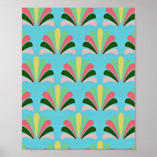 Retro Art Deco Muster Poster