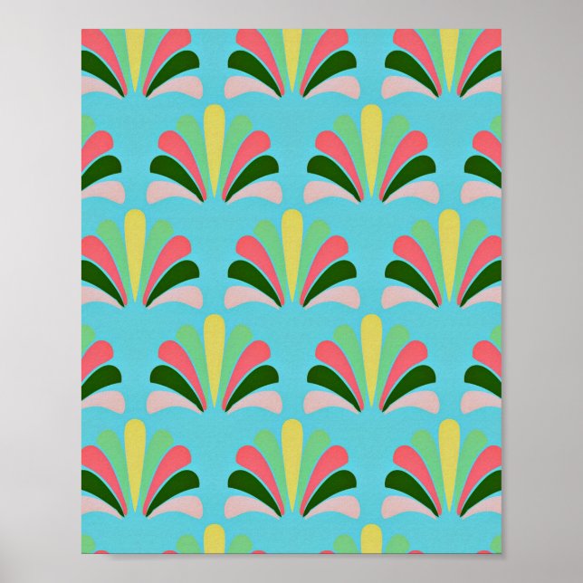 Retro Art Deco Muster Poster (Vorne)