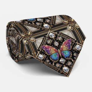 Retro-Art-Deco-Regenbogen-Schmetterling Nouveau Krawatte