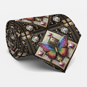 Retro-Art-Deco-Regenbogen-Schmetterling Nouveau Krawatte
