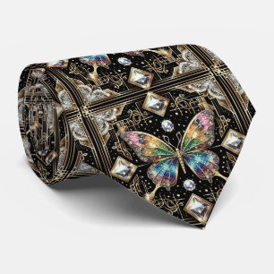 Retro-Art-Deco-Regenbogen-Schmetterling Nouveau Krawatte