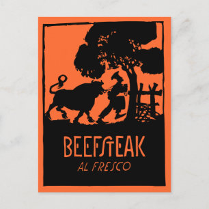 Retro-Art-Deco-Steakhouse-Werbung Postkarte