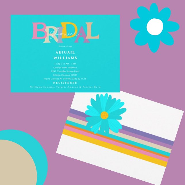 Retro Art Deco Türkisfarbenes Brautparty Einladung (Von Creator hochgeladen)