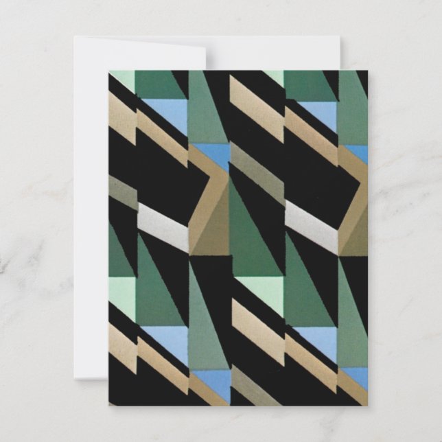 Retro Art Deco Vintage Diamant Dreieck Muster (Vorderseite)