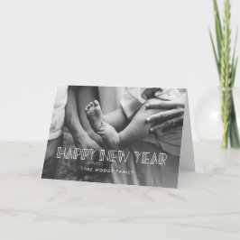 Retro Art Deko Happy New Year Foto Feiertagskarte