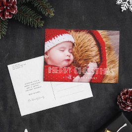 Retro Art Deko Merry Christmas Foto Feiertagspostkarte