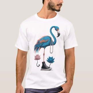 Retro Art Flamingo Womens Kids Funny Grafik T-Shirt