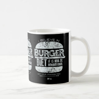 Retro Art: Ich glaube an Burger-Diät Kaffeetasse