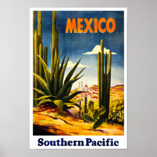 Retro Art Mexiko-Reise-Plakat Poster