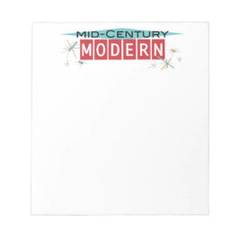 Retro Art Mid Century Modernes Notepad Notizblock