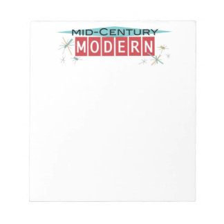 Retro Art Mid Century Modernes Notepad Notizblock