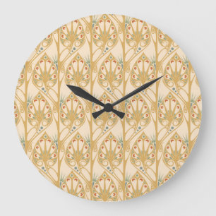 Retro Art Nouveau, abstrakte geometrische Linien. Große Wanduhr