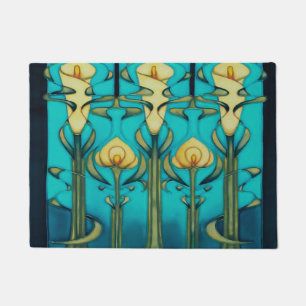 Retro,Art Nouveau, Art Design, Vintag,Glaskunst,t Fußmatte