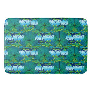 Retro-Art Nouveau Florales Seerosenmuster Badematte