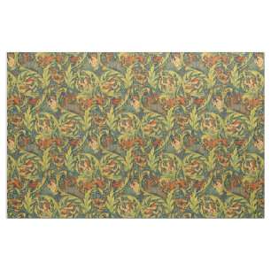 Retro-Art Nouveau Holznoten von Walter Crane Stoff