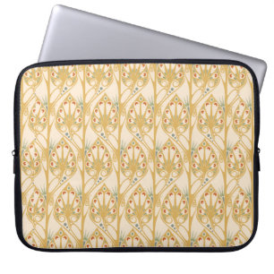 Retro Art Nouveau Illustrationsmuster Laptopschutzhülle