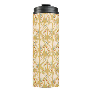 Retro Art Nouveau Illustrationsmuster Thermosbecher