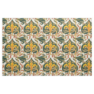 Retro-Art Nouveau-Lilienmuster von Walter Crane Stoff