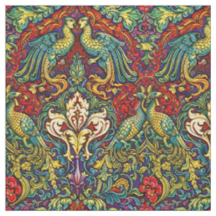 Retro-Art Nouveau Pfauen & Vögel von Walter Crane Stoff