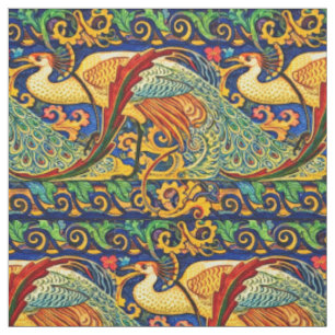 Retro-Art Nouveau Pfauenmuster von Walter Crane Stoff