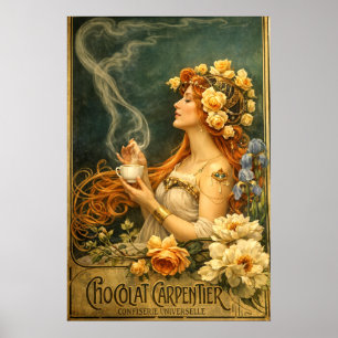 Retro-Art-Nouveau-Schokoladenwerbung Poster