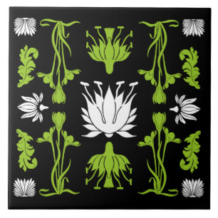 Retro Art Nouveau Wohngestaltung Prints Fliese