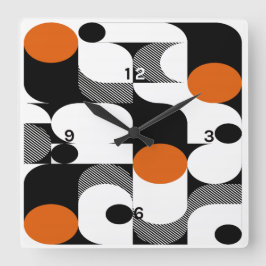 Retro Art Quadratische Wanduhr