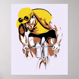 Retro Art the cycling champ Poster