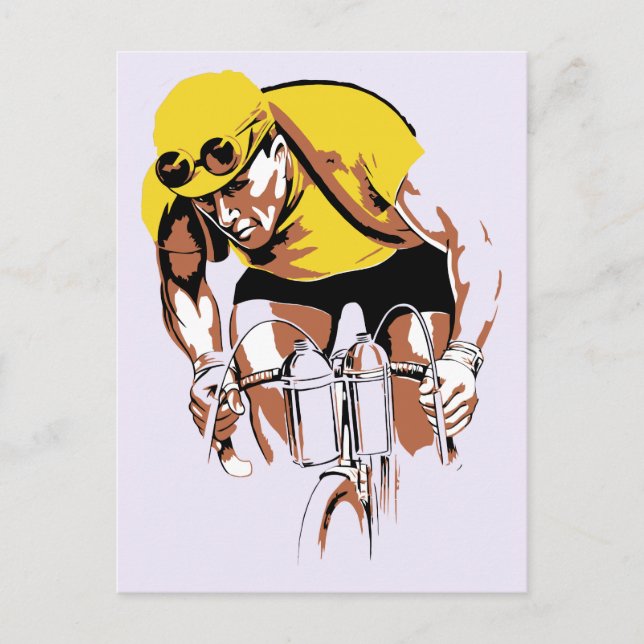 Retro Art the cycling champ Postkarte (Vorderseite)