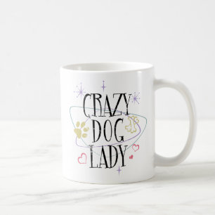 Retro Art-verrückte Hundedame Mug Tasse