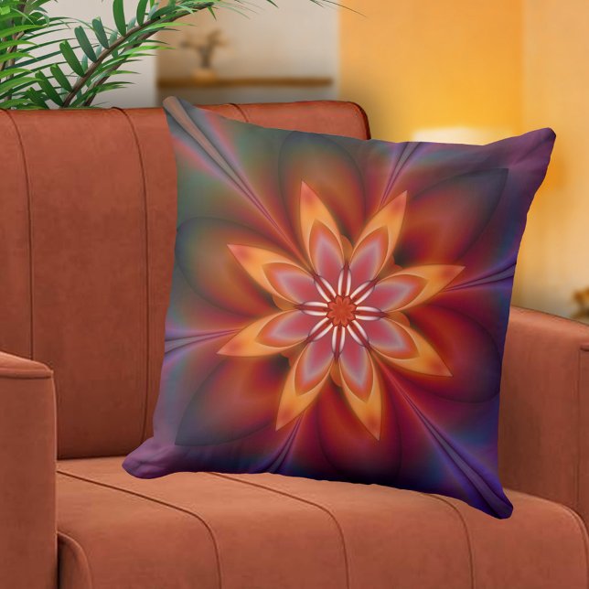 Retro Artistic Space Star Pillow Kissen (Artistic retro space star design pillow in warm and vibrant colors)