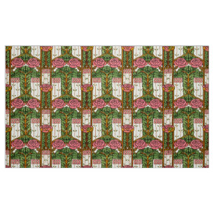 Retro Arts & Crafts Florales Blattwerk Rosenmuster Stoff