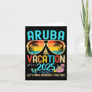 Retro-Aruba-Urlaub 2025 passende Familie Freunde Karte