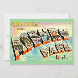 Retro Asbury Park NJ 5x7 Big Postcard Dankeskarte