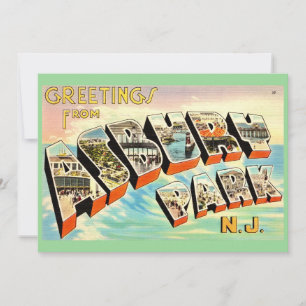 Retro Asbury Park NJ 5x7 große Postkarte