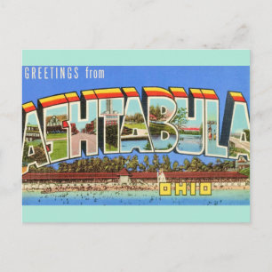Retro Ashtabula Ohio Gruß  Postkarte