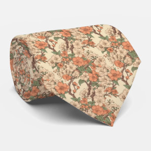 Retro Asian floral Garden Neck Tie Krawatte