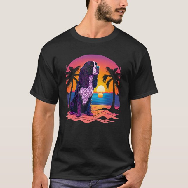 Retro Ästhetik Englisch Springer Spaniel Dog_1 T-Shirt (Vorderseite)