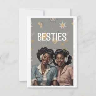Retro-Ästhetik Frohen Galentine's Day Beste Freund Karte